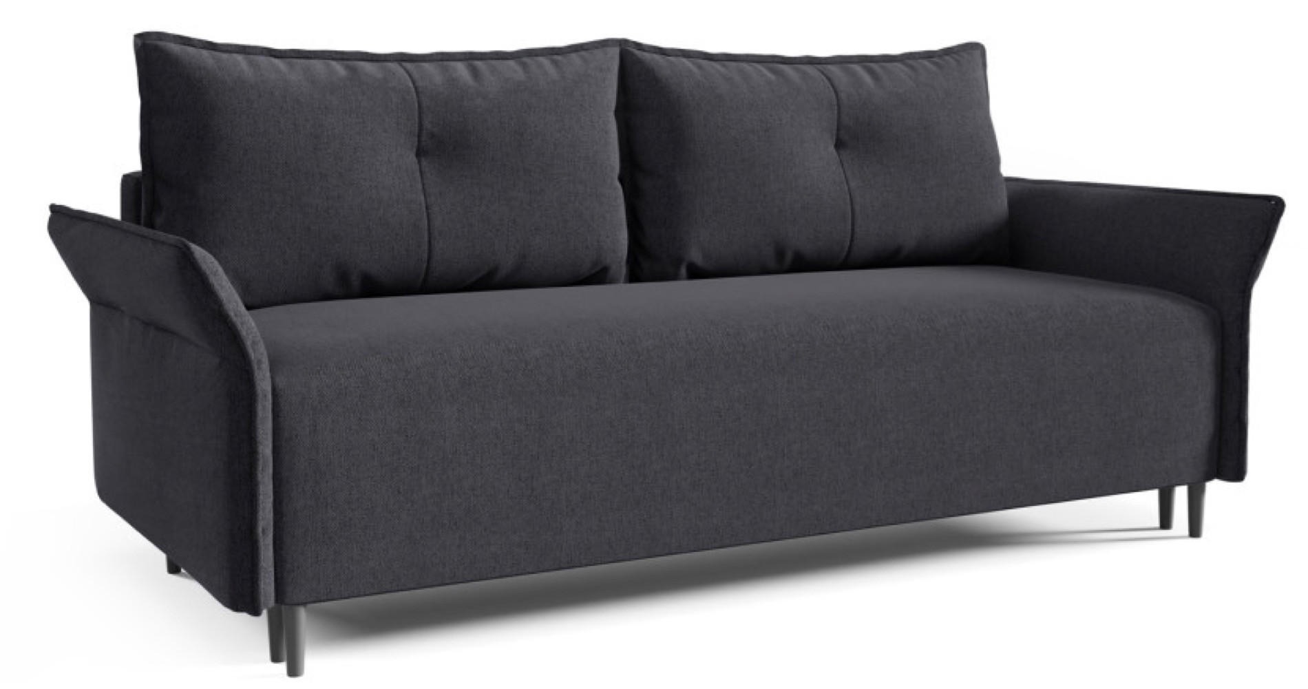 SOFA Dunkelgrau ASZTON Mit Dünnen Armlehnen - Graphitfarben, Naturmaterialen/Textil (235/100/86cm) - Sepro Meble