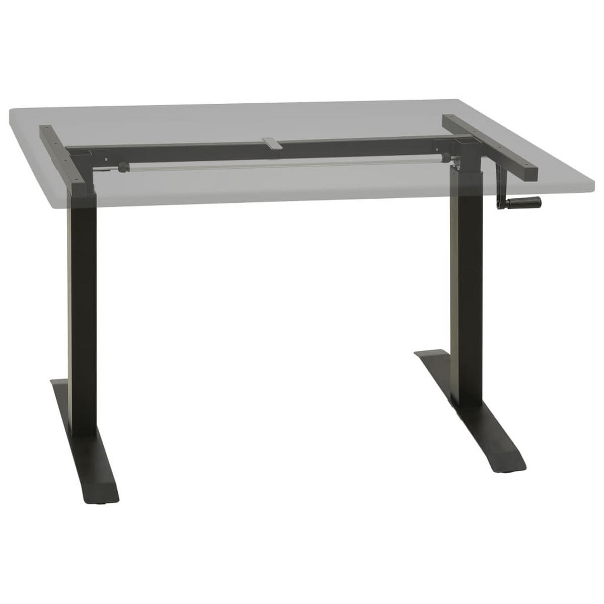 SCHREIBTISCH-GESTELL Manuell Höhenverstellbar Handkurbel - Schwarz, Metall (80/160/113cm) - vidaXL