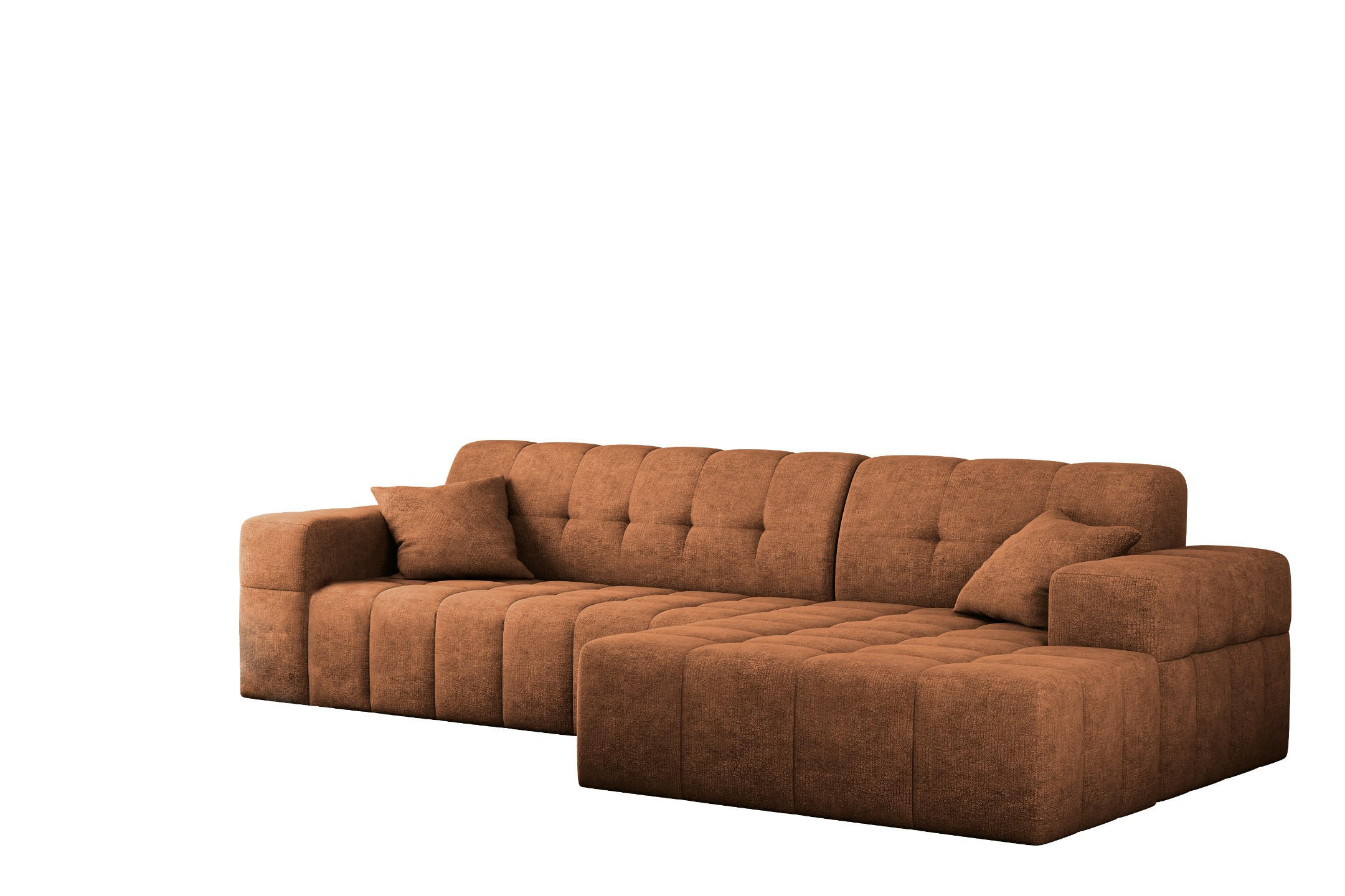 ECKSOFA NIMES Stoff Perfect Harmony Orange Rechts - Orange, Holz/Kunststoff (265/168cm) - Kaiser Möbel