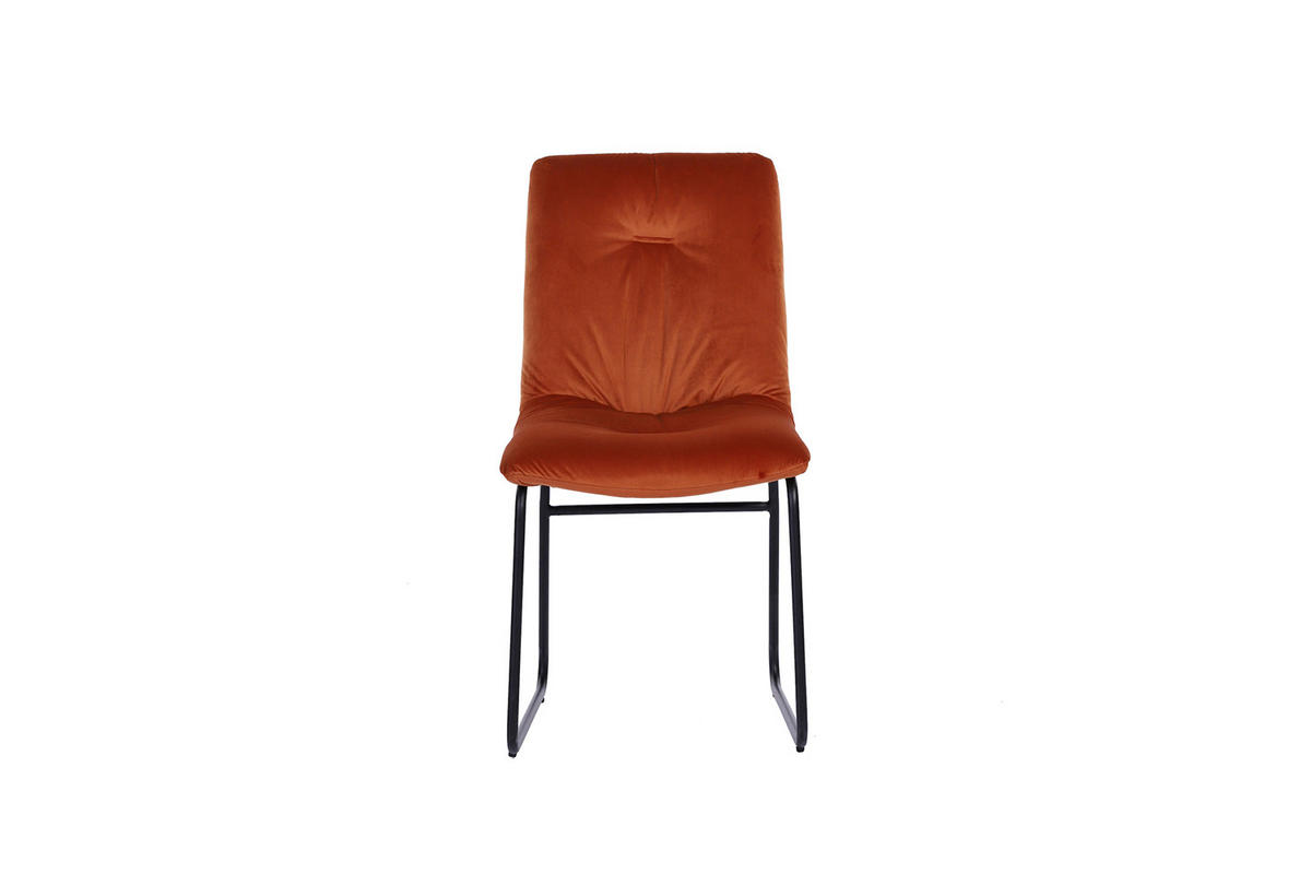 ESSZIMMERSTUHL ZITA Orange Velvet - Schwarz/Orange, Textil (47/91/65cm) - KAWOLA