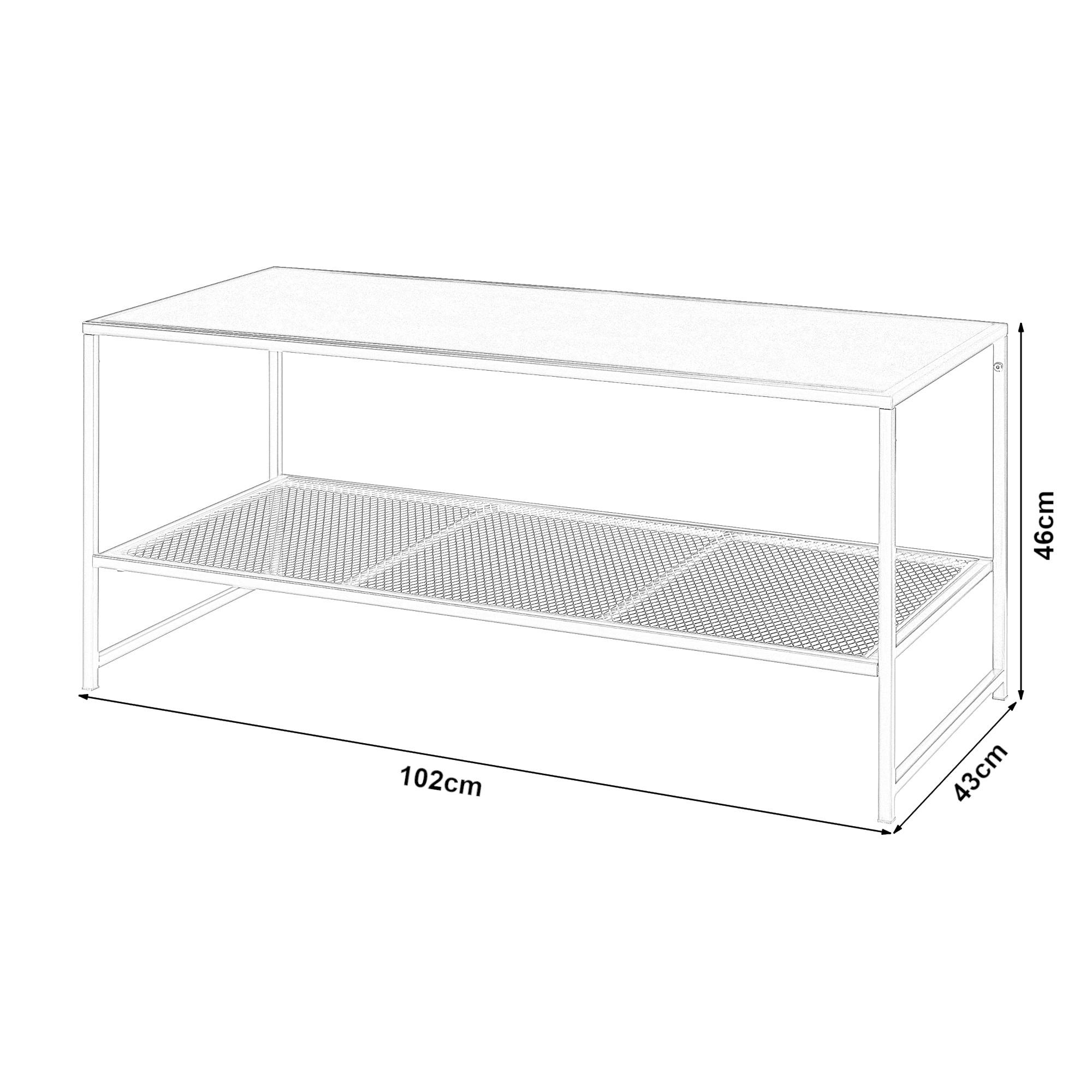COUCHTISCH Ruokolahti 102/43/46 - Weiß, Metall (102/43/46cm) - [en.casa]