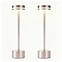 TISCHLEUCHTE Lichtel 8/8/31.5 cm（2er-set） - Silberfarben, Kunststoff/Metall (8/8/31.5cm) - ZMH