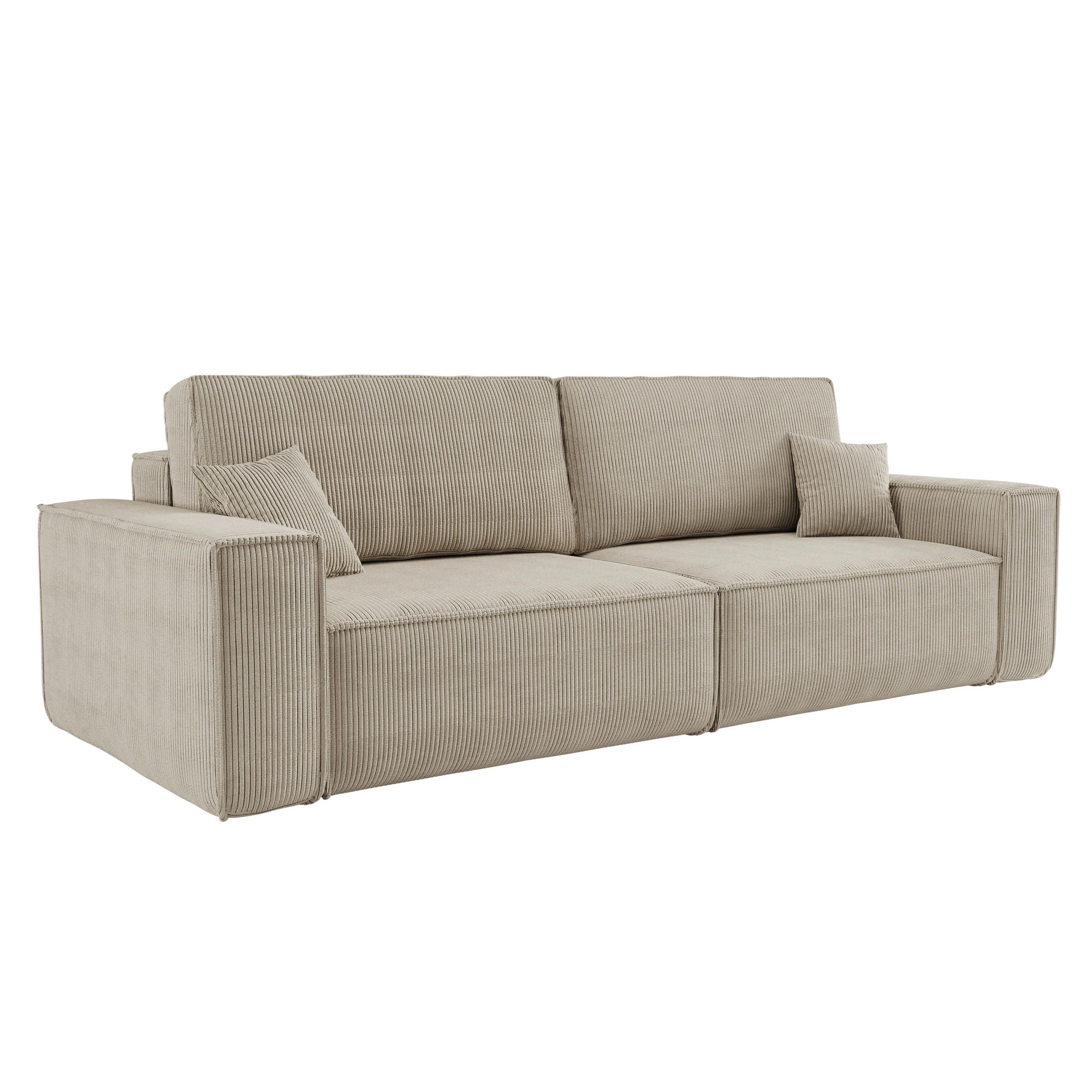 SCHLAFSOFA BEST und Bettkasten Stoff Poso Dunkelbeige - Cappuccino, Holz (246/83/98cm) - Kaiser Möbel