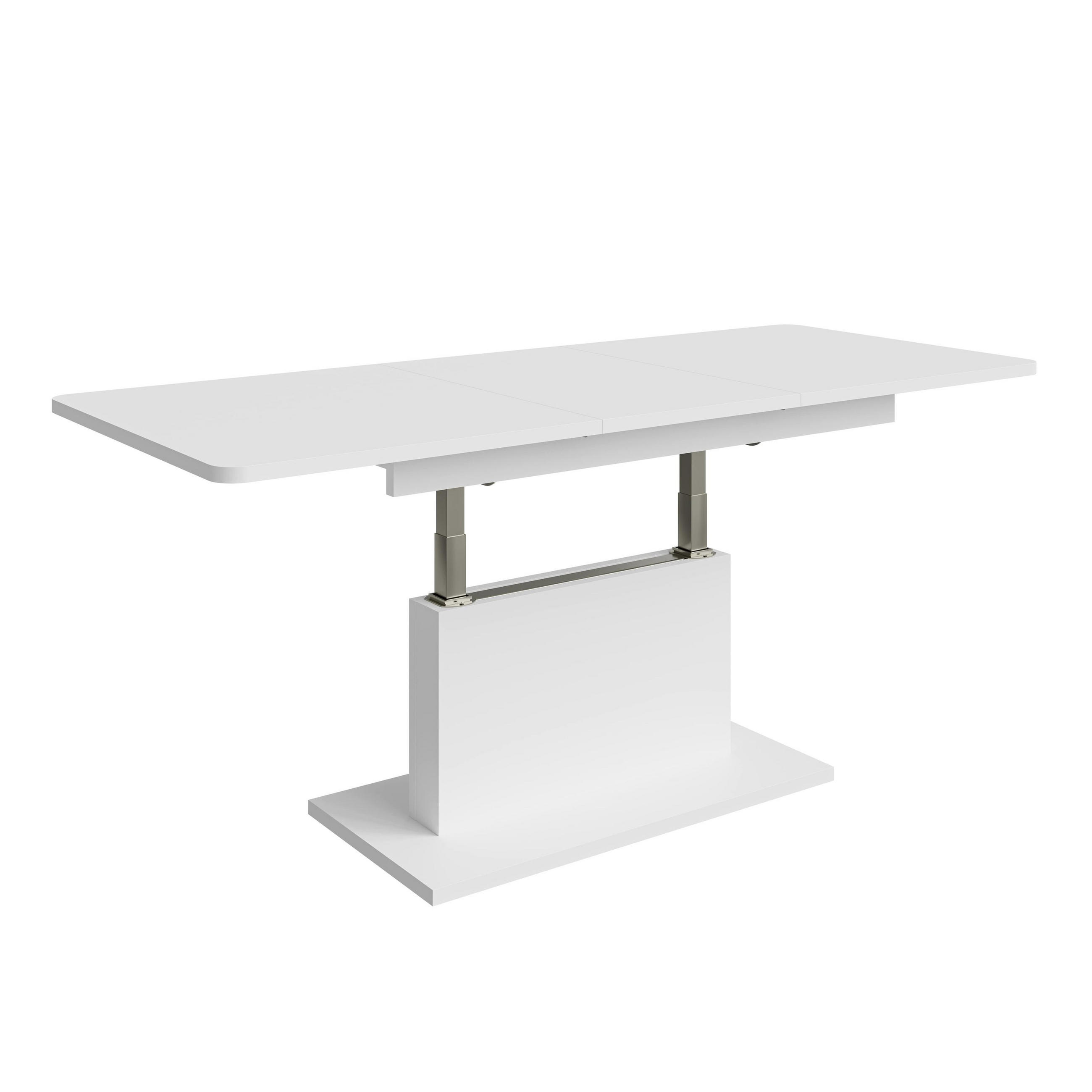 COUCHTISCH rechteckig Weiß matt 126/70/58 cm - Weiß, Holzwerkstoff (70/126/58cm) - designimpex