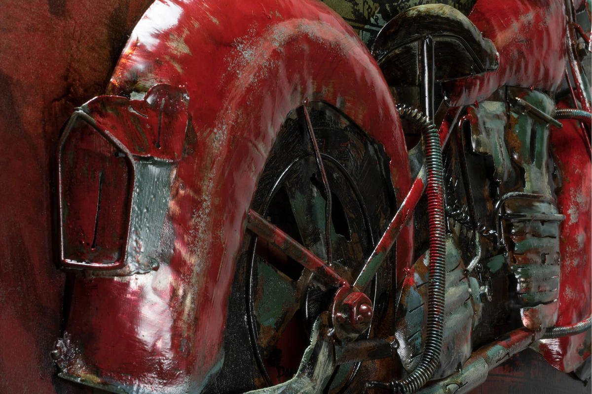 METALLBILD Rot 100/50 cm - Rot/Grün, Metall (4.8/50cm) - KUNSTLOFT