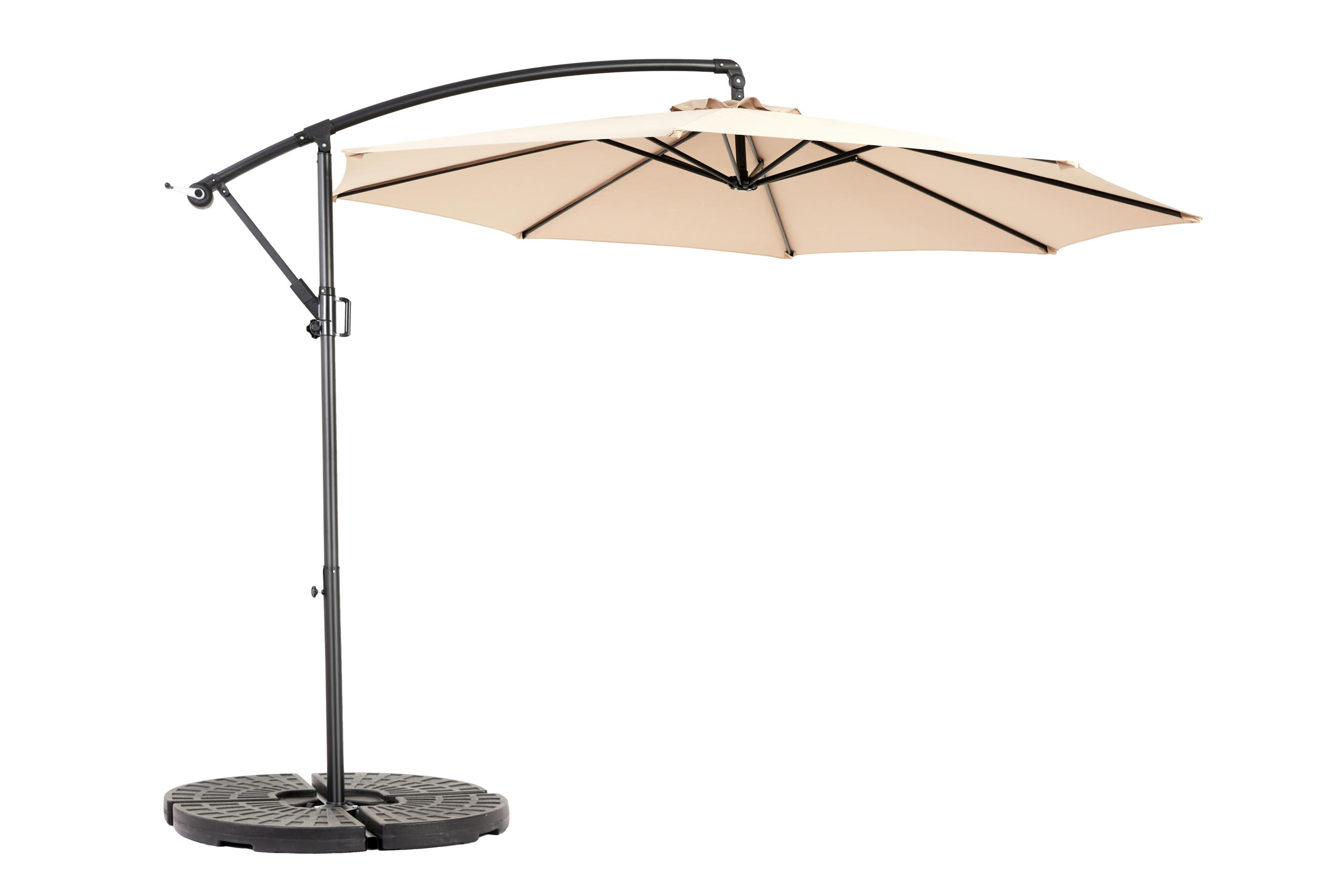 SONNENSCHIRM 14,8 Fuß, khaki (ohne Sockel) - Braun, Metall (31/193cm) - Kaket