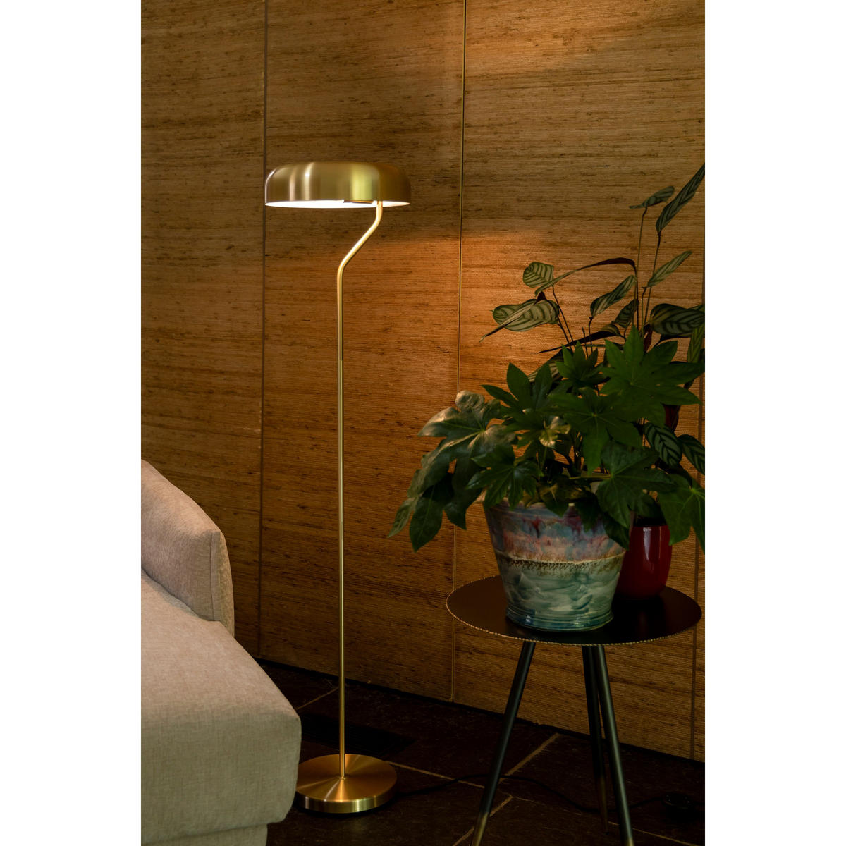 STEHLAMPE Eclipse Gold - Goldfarben, Metall (30/30/130cm) - Dutchbone