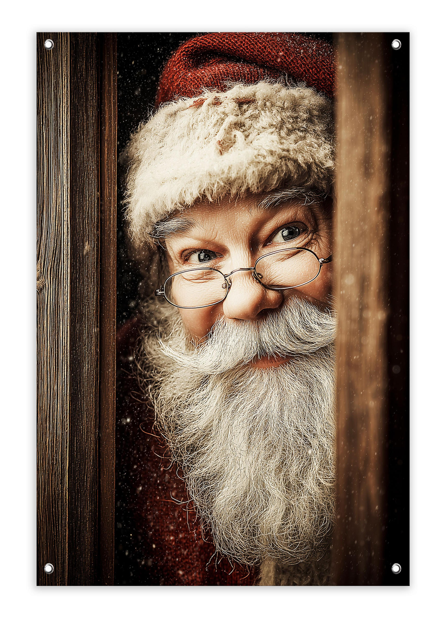 GARTEN-POSTER 60x90 cm Weihnachtsdeko: Weihnachtsmann - Beige, Kunststoff (60/90/2cm) - artissimo