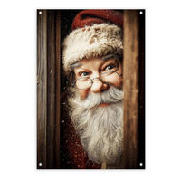 GARTEN-POSTER 60x90 cm Weihnachtsdeko: Weihnachtsmann - Beige, Kunststoff (60/90/2cm) - artissimo