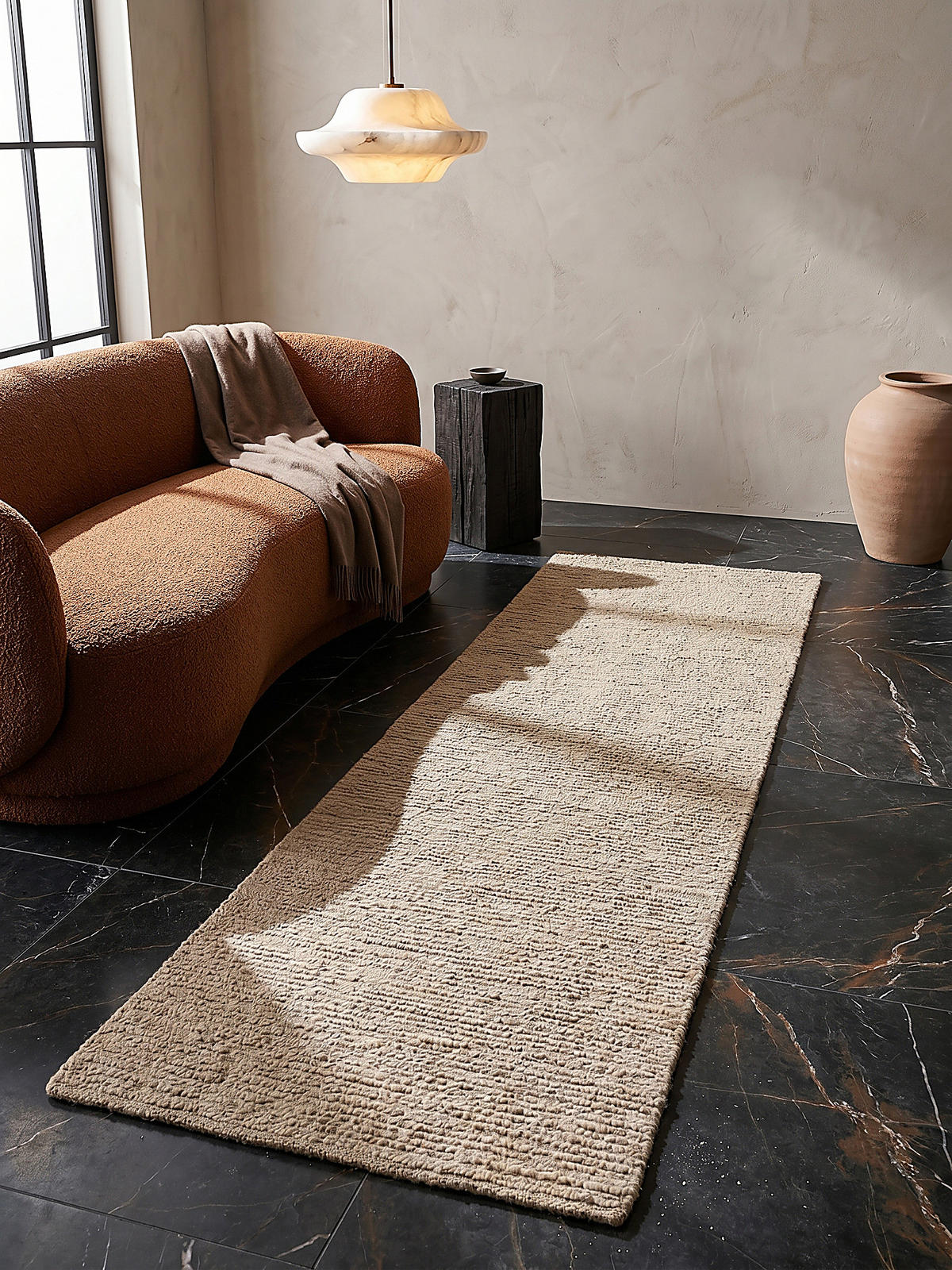 WOLLTEPPICH ALNE, einfarbig, Natur, 80 x 230 cm - Beige, Textil (80/230cm) - KADIMA DESIGN