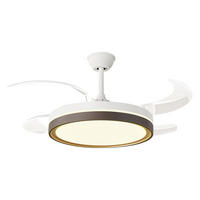 LED-DECKENLAMPE Trauerholz mit integriertem Ventilator 60 W - Zwetschgeholzfarben, Kunststoff (45/107/107cm) - Purline