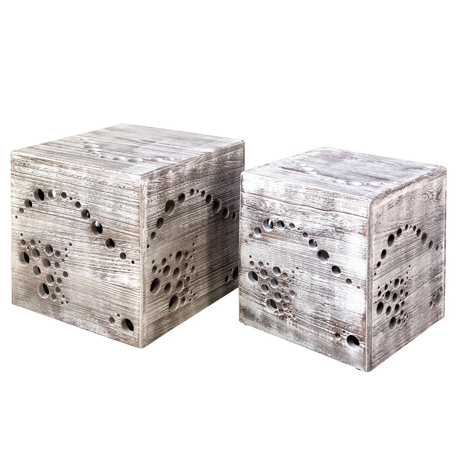 BEISTELLTISCH 2er Set Grau shabby - Grau, Holz (45/45/45cm) - Homestyle4u