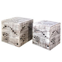 BEISTELLTISCH 2er Set Grau shabby - Grau, Holz (45/45/45cm) - Homestyle4u