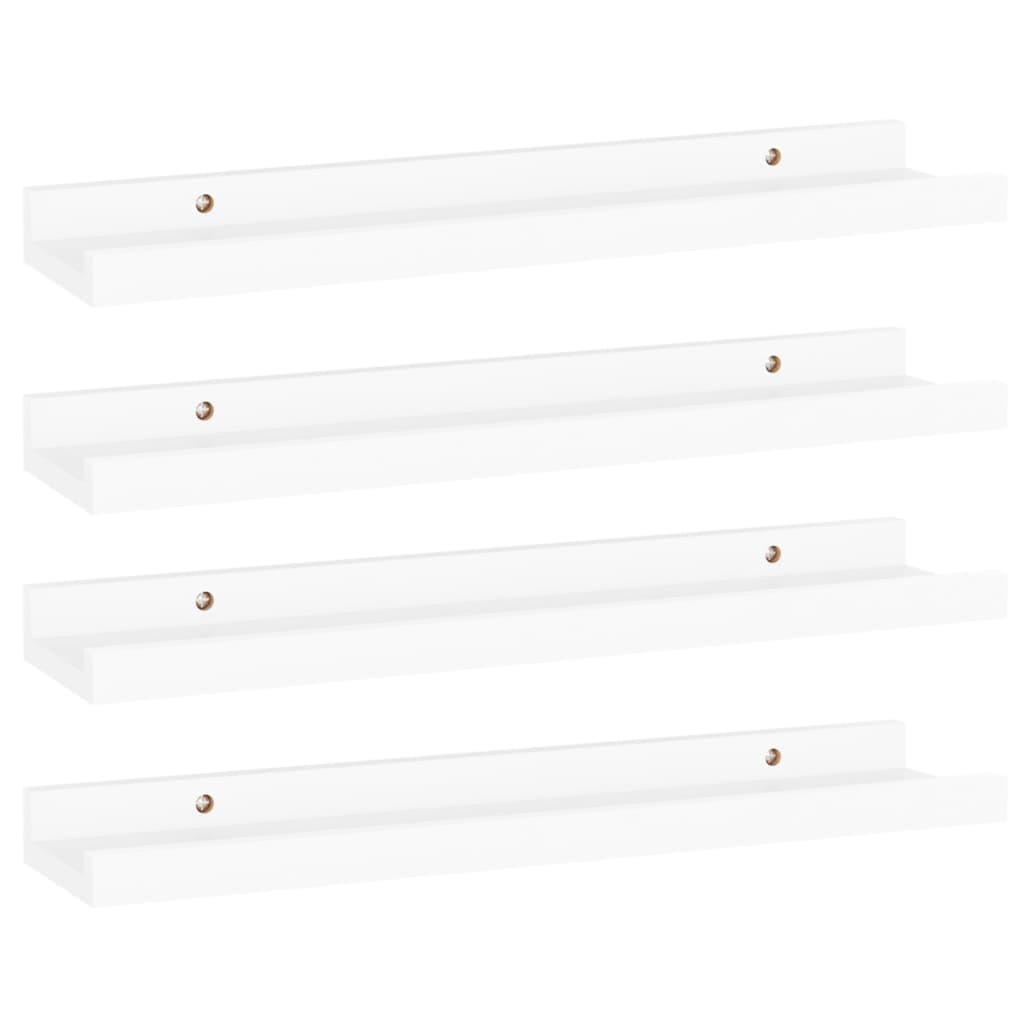 WANDREGALESET 4-tlg. 40/9/3 cm aus MDF Weiß Max. Belastbarkeit 5 KG - Weiß, Holzwerkstoff (40/3/9cm) - vidaXL