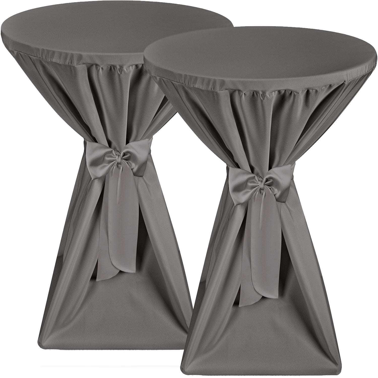 STEHTISCHHUSSE Premium Ø 70cm Anthrazit (2tlg) - Anthrazit, Kunststoff/Textil (70/145cm) - Beautissu 