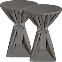 STEHTISCHHUSSE Premium Ø 70cm Anthrazit (2tlg) - Anthrazit, Kunststoff/Textil (70/145cm) - Beautissu 