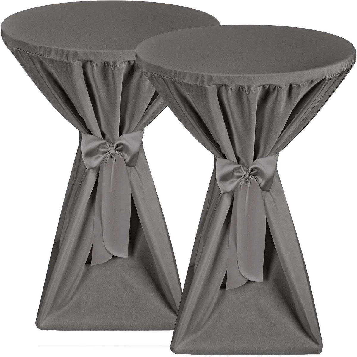 STEHTISCHHUSSE Premium Ø 70cm Anthrazit (2tlg) - Anthrazit, Kunststoff/Textil (70/145cm) - Beautissu 