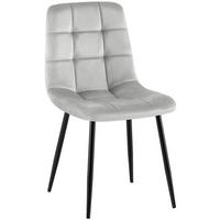 STUHL Samt Grau - Schwarz/Grau, Textil/Metall (45/84/55cm) - CLP