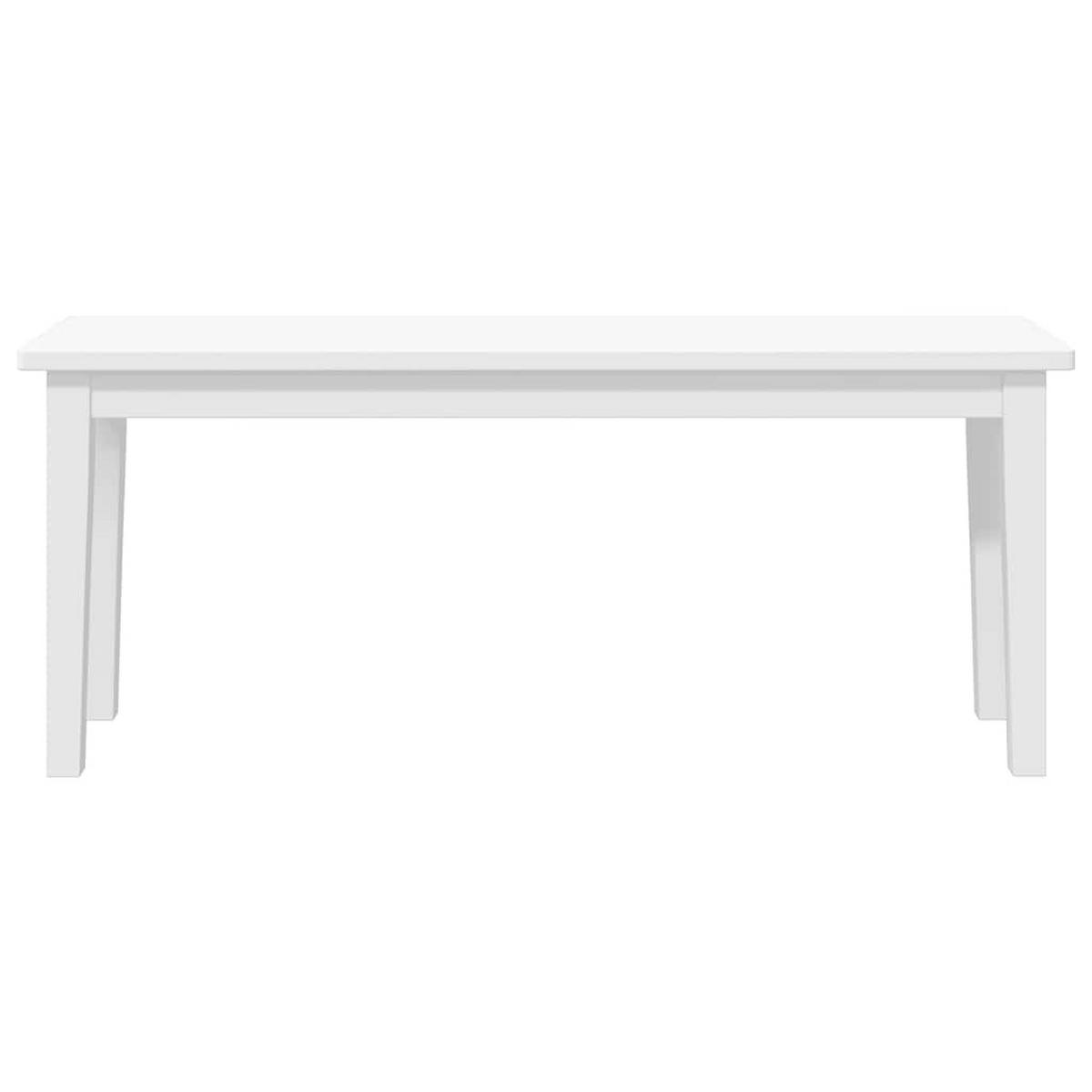 BANK 110 Cm Weiss Massivholz Gummibaum - Weiß, Holz (30/45/110cm) - vidaXL