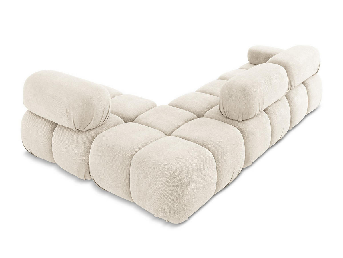 ECKSOFA Rechts Chenille Stoff Beige - Beige/Creme, Kunststoff/Textil (285/190cm) - Makamii