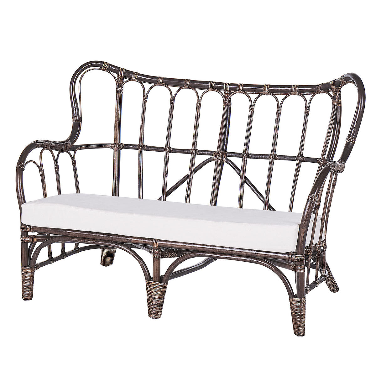 GARTENMÖBEL-SET 4-sitzer Rattan Braun Brindisi - Braun, Naturmaterialien - Beliani