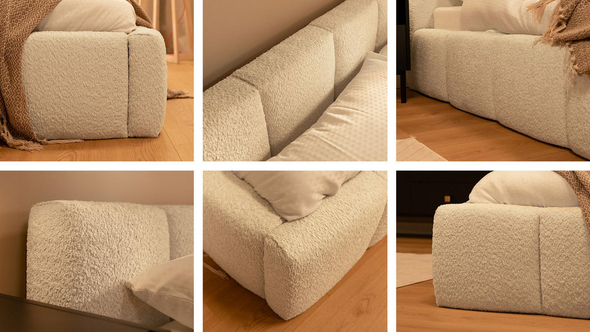 POLSTERBETT Kevson Boucle - Grün, Holzwerkstoff/Textil (160/200cm) - MIRJAN24
