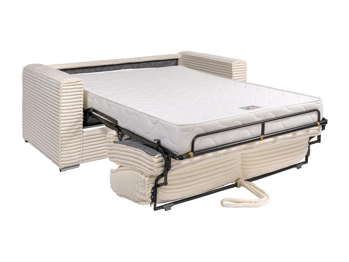 SCHLAFSOFA - 3 Personen - Samt, Stoff - Beige - - Beige, Textil (195/90/223cm) - Vente-Unique