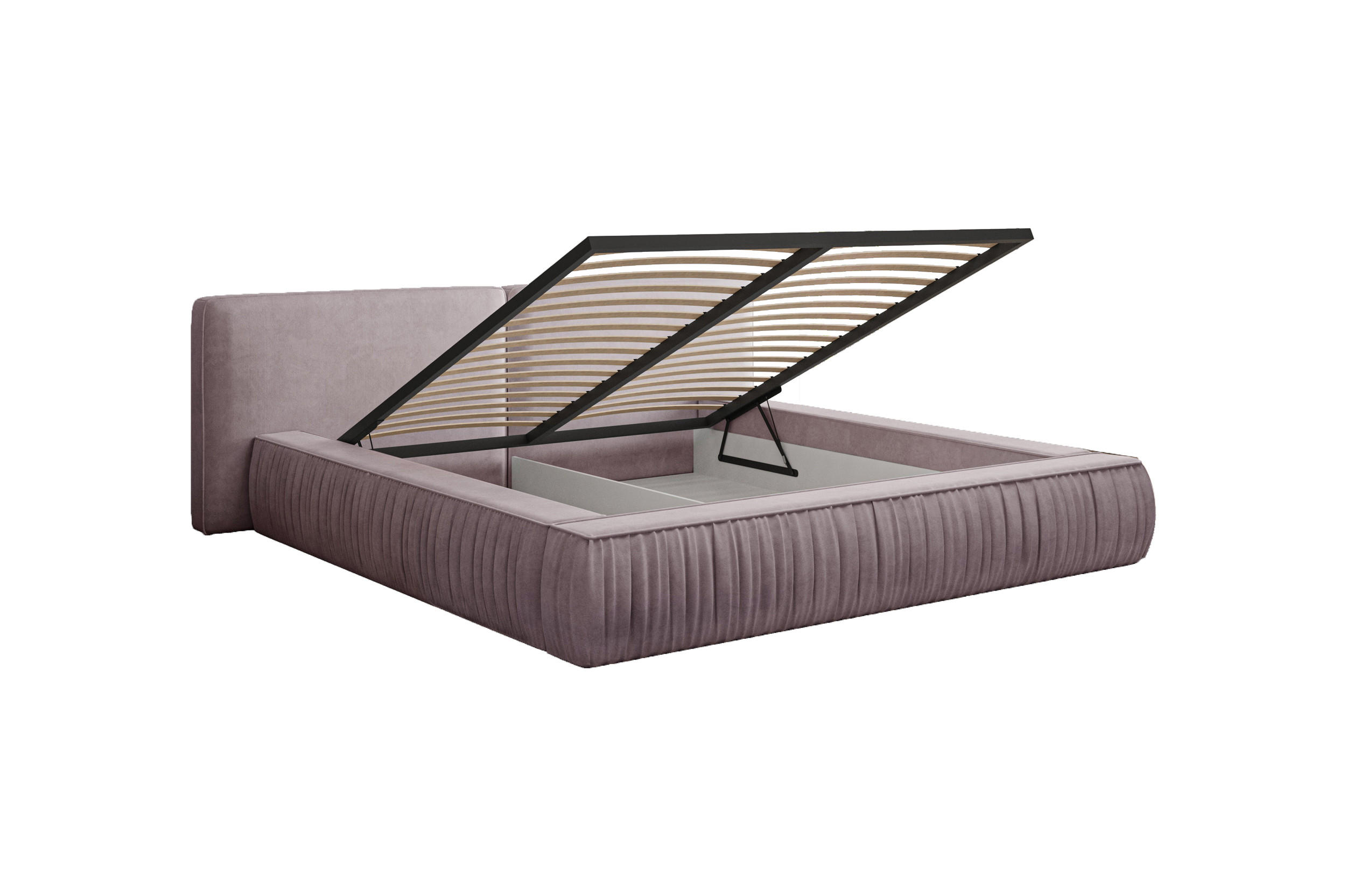 POLSTERBETT - Bett 08 - 180x200 - Lavendel (Riviera 62) - Rosa, Holzwerkstoff (180/200cm) - Möblo