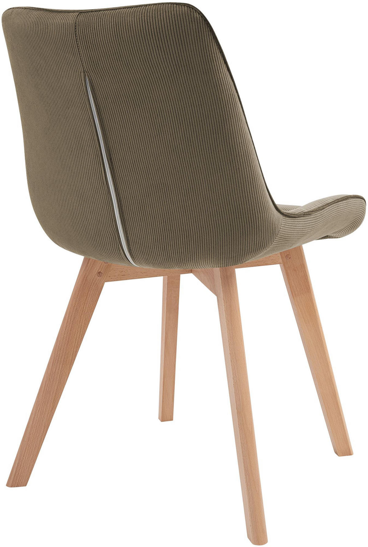 STUHL Cord Taupe - Taupe/Eukalyptusholzfarben, Holz/Textil (53/84/63cm) - CLP