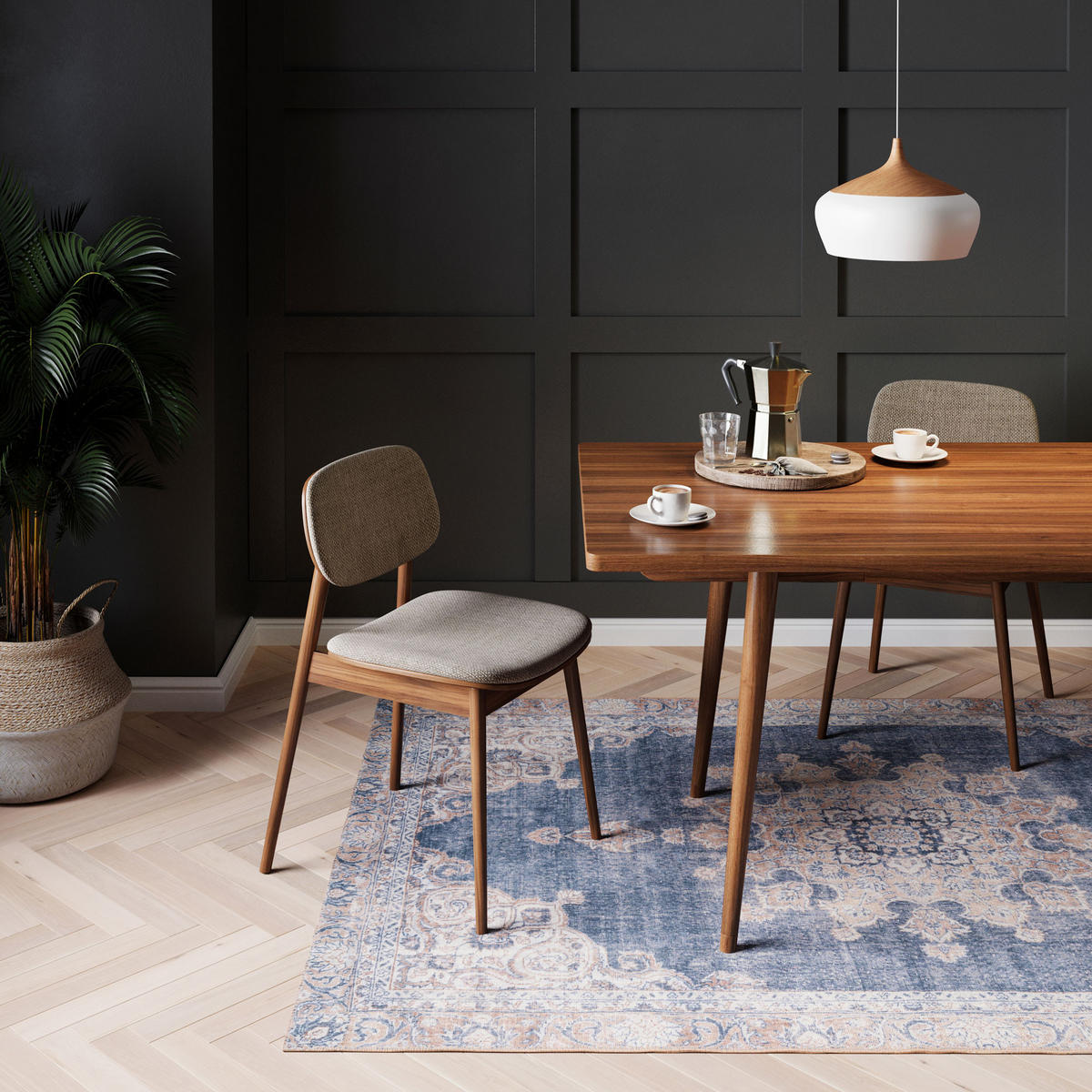 FLACHWEBETEPPICH Ballina - Blau, Textil (160/230cm) - Kukoon Rugs