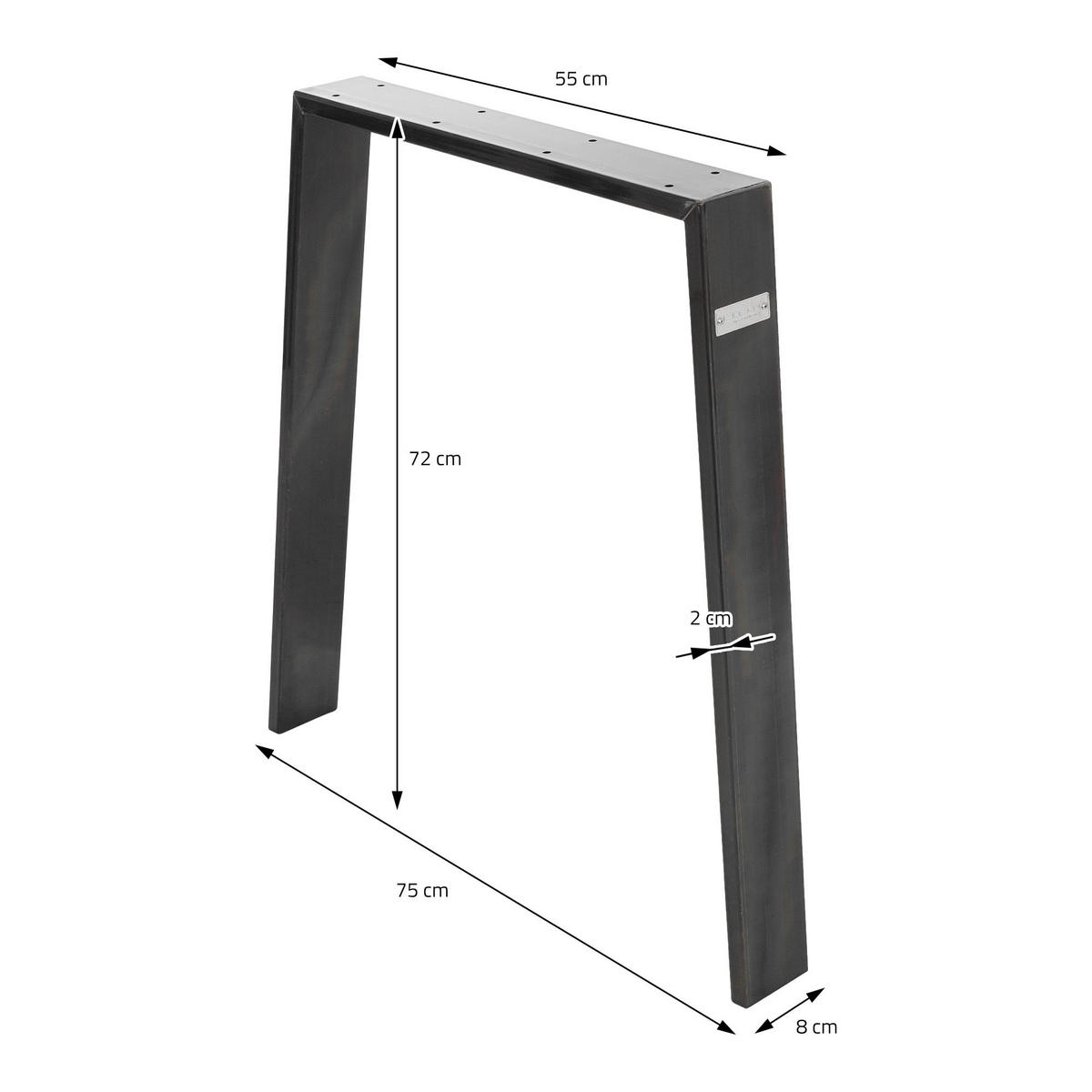 TISCHBEINE 2er Set Loft 75 x 72 cm Industrial - Anthrazit, Metall (8/72/75cm) - ML-DESIGN