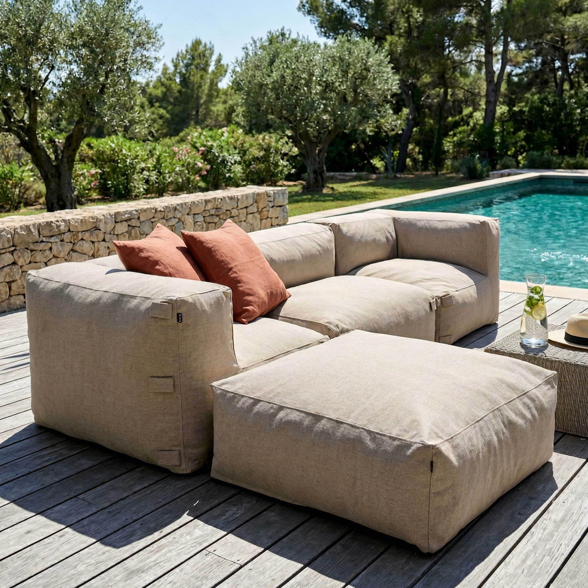 SESSEL, Sandfarbe - Gelb, Textil (85/65/85cm) - Oviala