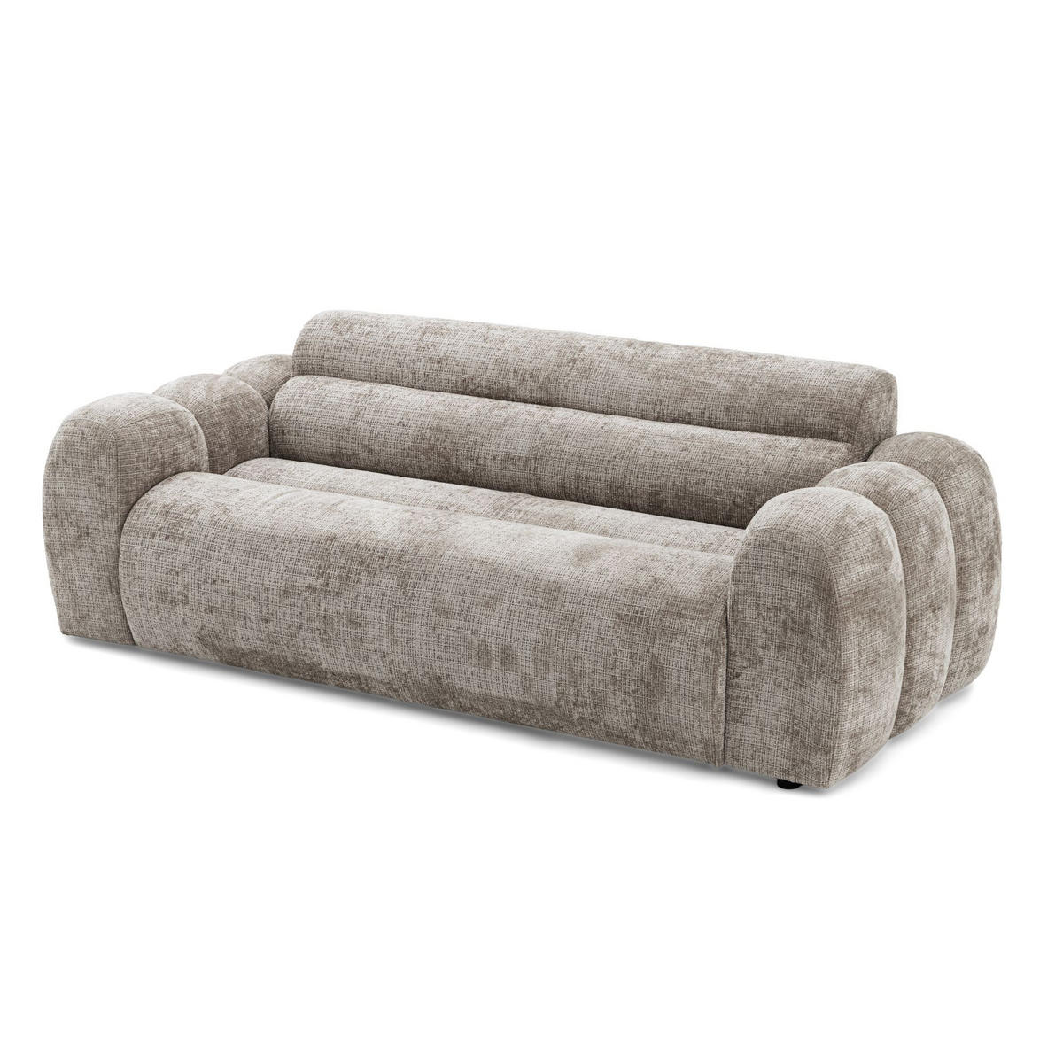 2-SITZER modulares Sofa VEER, Breite 213 cm Chenille Webstoff Braun - Schwarz/Braun, Holz/Kunststoff (213/75/95cm) - Muffo