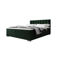 BOXBETT ZILANO 2 mit Matratze H3 und Topper 180x200 Itaka 10 - Grün, Holz/Textil (180/200cm) - Bedante