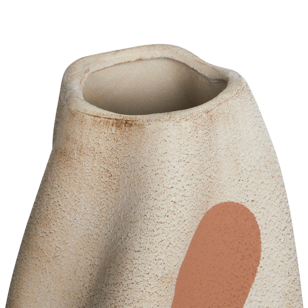 BLUMENVASE Steinzeug beige Batoidea - Beige, Stein (25cm) - Beliani