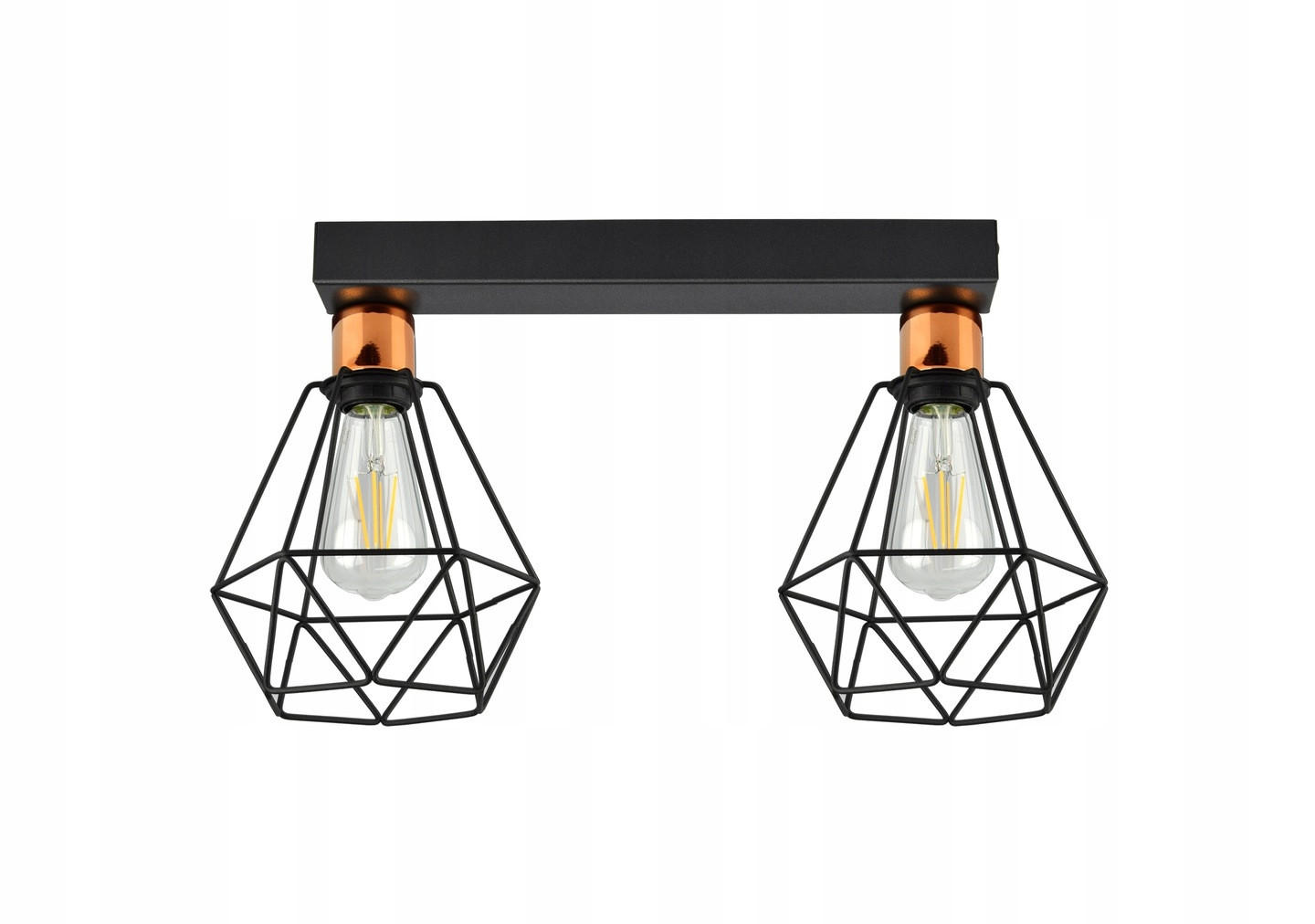 DECKENLEUCHTE EDISON II - Goldfarben/Schwarz, Metall (20/40/27cm) - kiki design