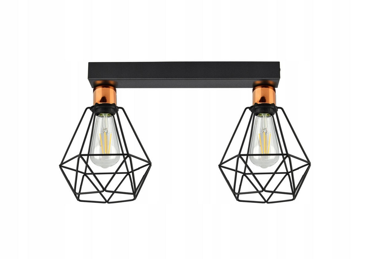 DECKENLEUCHTE EDISON II - Goldfarben/Schwarz, Metall (20/40/27cm) - kiki design