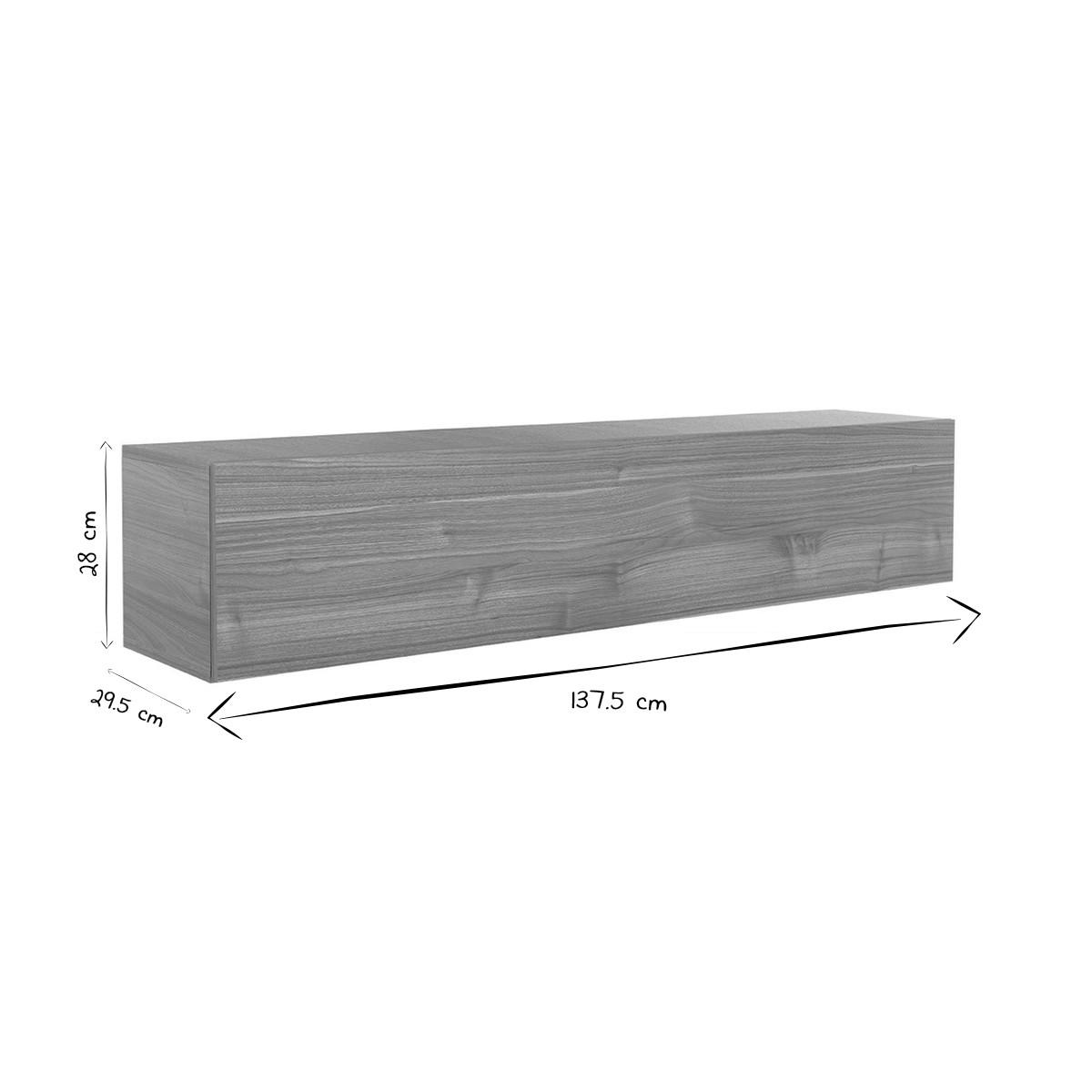 TV-WANDELEMENT Horizontal Helles Nussbaumholz ETERNEL - Grün, Holz (29.5/28/137.5cm) - Miliboo