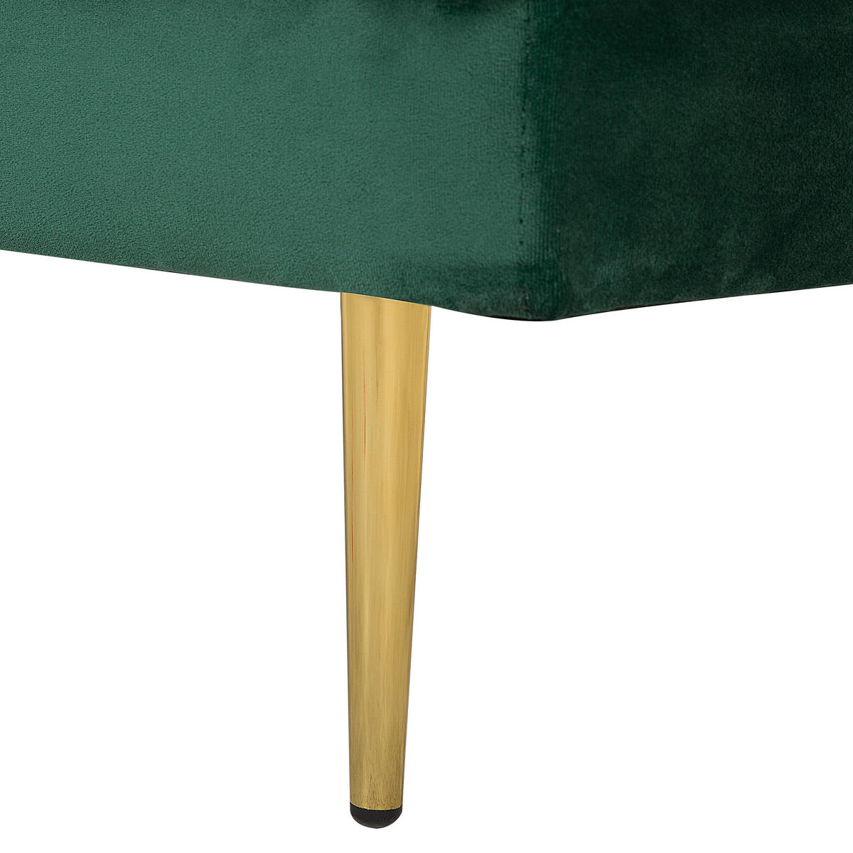 CHAISELONGUE Samtstoff smaragdgrün linksseitig Miramas - Goldfarben/Grün, Textil (171/63/79cm) - Beliani