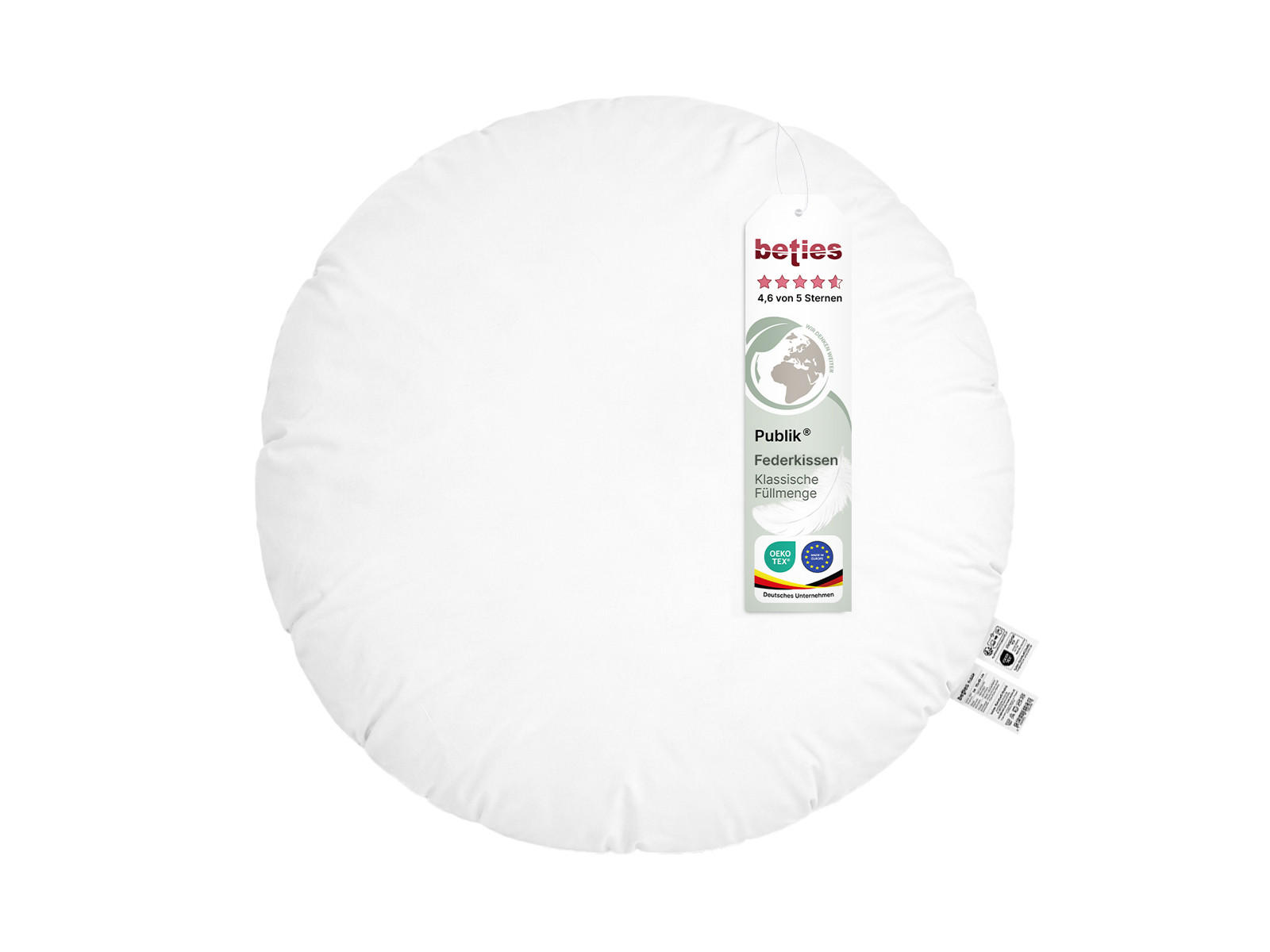 FEDERKISSEN Publik rund 80 cm Ø - Creme, Textil (80/80cm) - beties Heimtextil