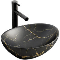 WASCHBECKEN, schwarz 41 x 34,5 x 15 cm - Schwarz, Keramik (41/15/34.5cm)