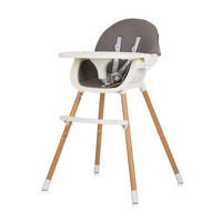 HOCHSTUHL Rio 2 in 1 dunkelgrau Kinderstuhl rutschfeste Beine 5-Punkt-Gurt - Grau, Metall (61/84/51cm) - Chipolino