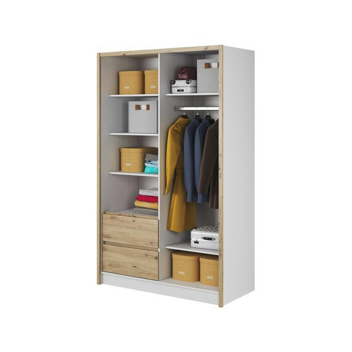 KLEIDERSCHRANK – SARA 130 – 134 cm – Sara – Eiche - Eiche Artisan, Holzwerkstoff (134/214/62cm) - hi-markt