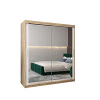 SCHWEBETÜRENSCHRANK 200/180/62 2-türig - Silberfarben/Weiß, Holz/Kunststoff (180/200/62cm) - Abiks Möbel
