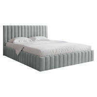 POLSTRBETT Lewezo - Naturfarben/Grau, Holzwerkstoff/Textil (160/200cm) - MIRJAN24