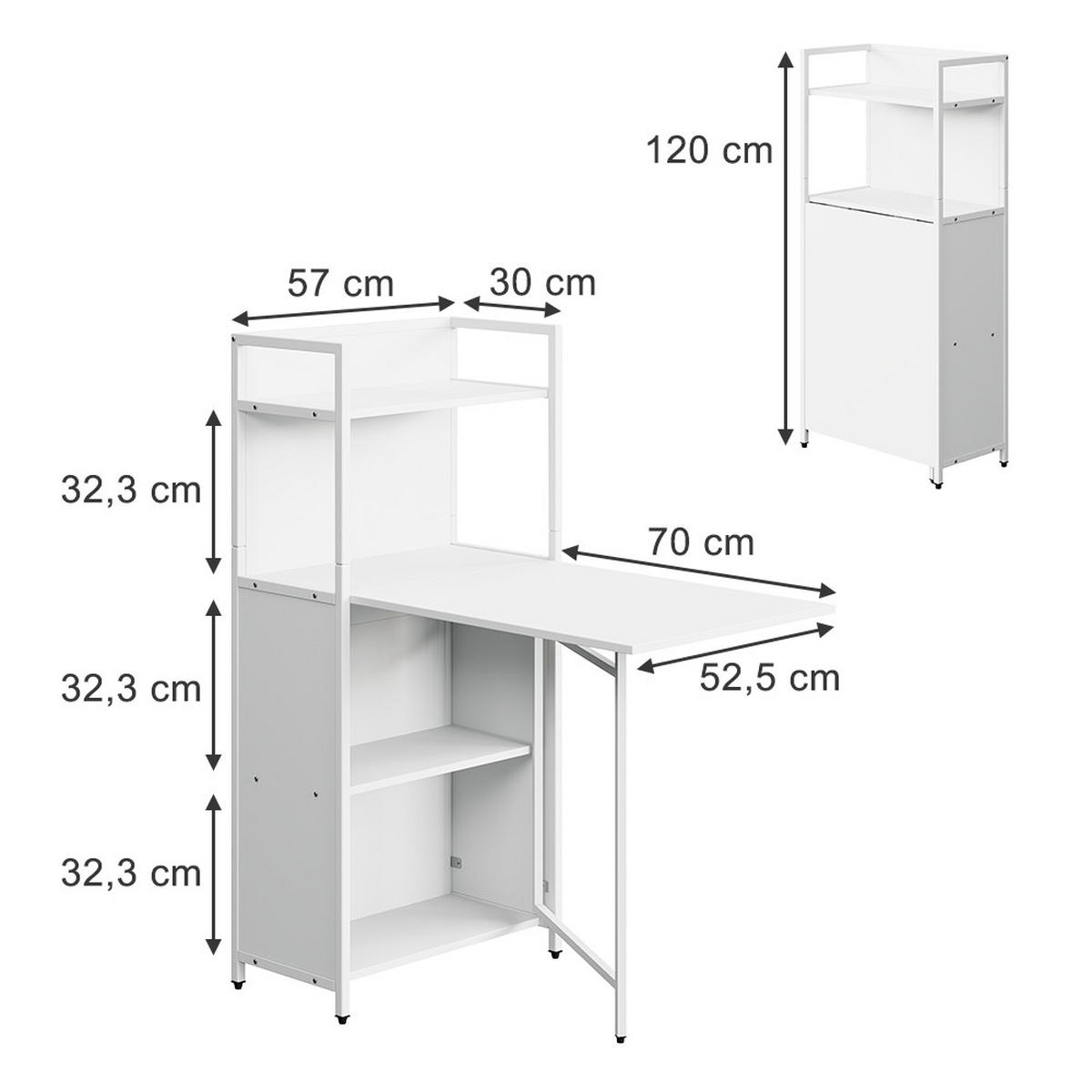 PSACÍ STŮL Savio Bílá - bílá, kompozitní dřevo (30/57/120cm) - Vicco