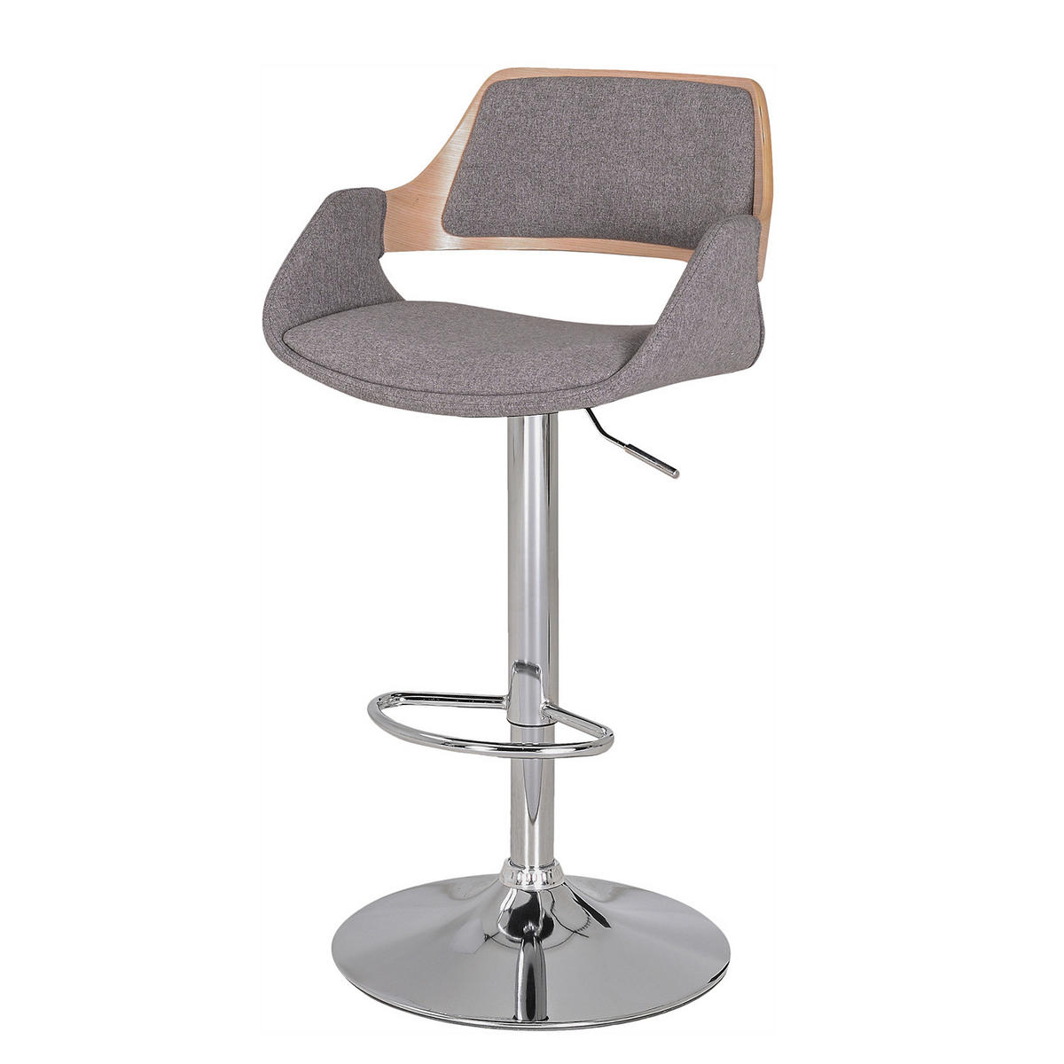 BARSTUHL - Webstoff / Metall - Anthrazit, Textil (51/89/47cm) - home24