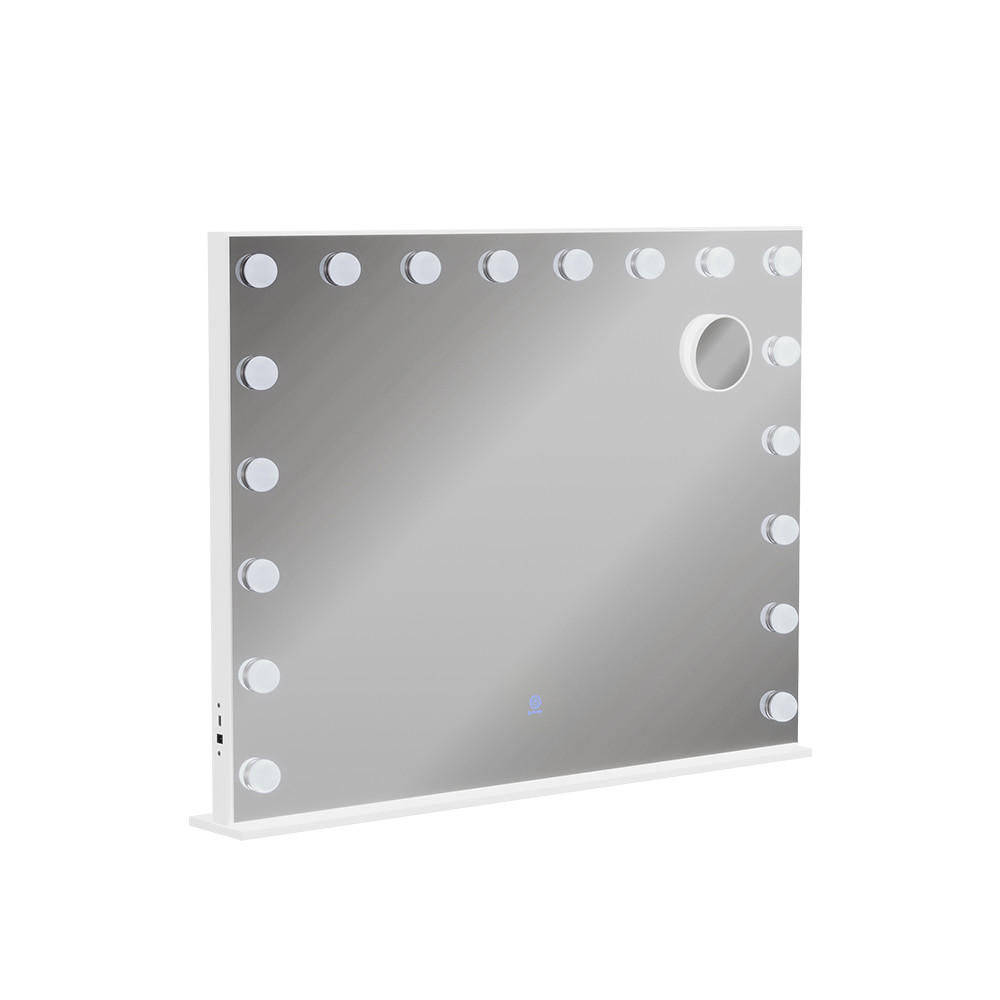 SMINKBORDSSPEGEL Greta Vit 80x61 cm med LED-belysning 61/80/10 cm