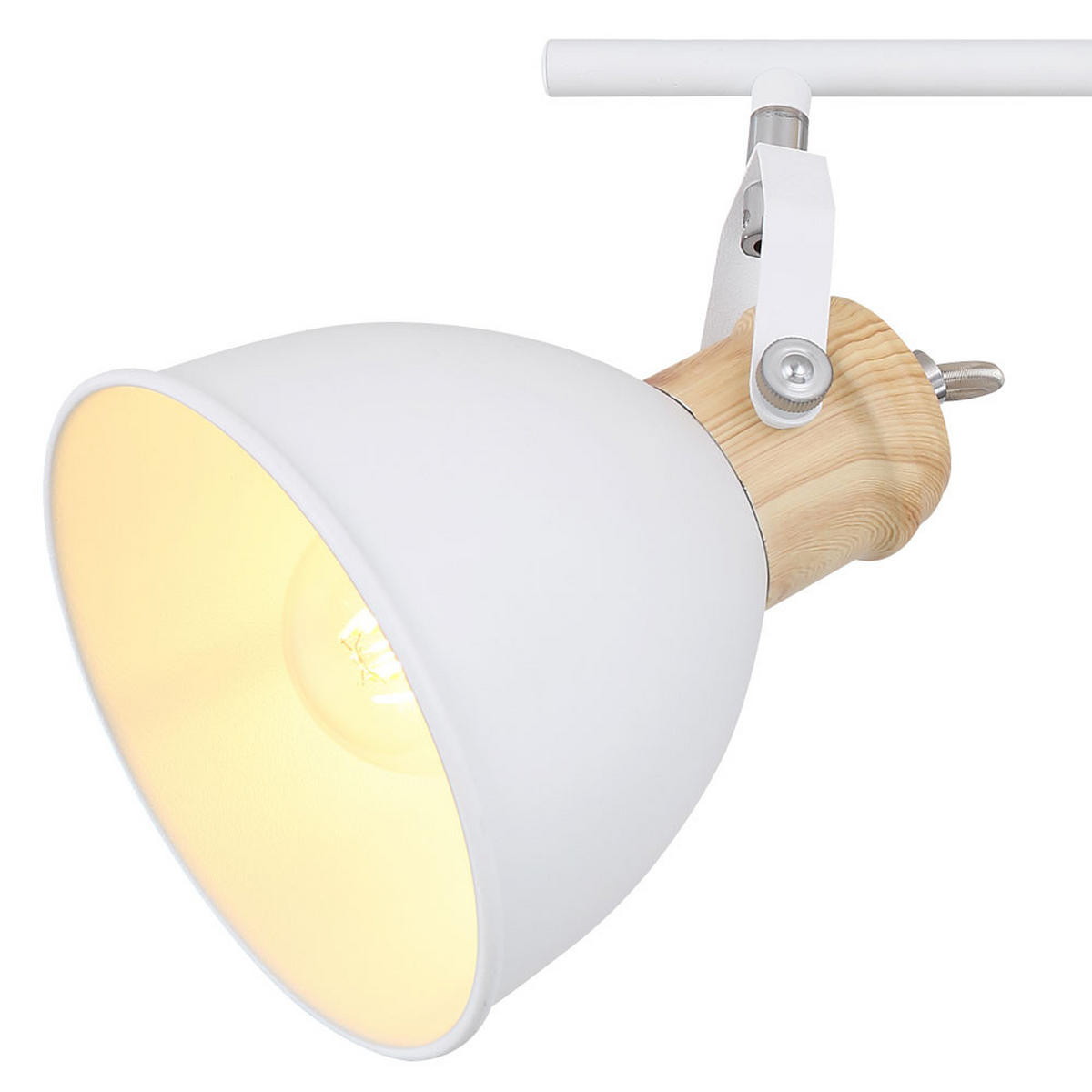 LED DECKENLEUCHTE Holz-Optik Weiß 2-Flammig - Weiß, Holz (35/15/21.5cm) - Globo Lighting