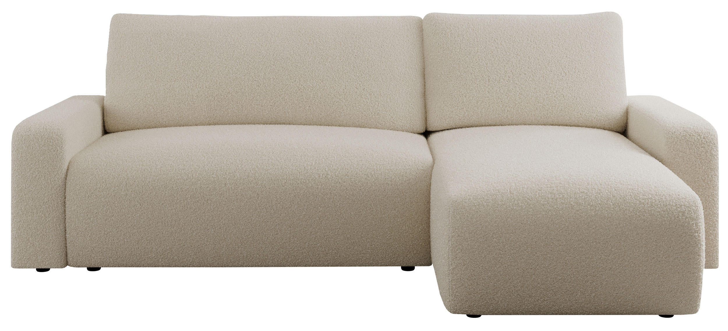 ECKSOFA ARGOS Beige Boucle - Beige/Schwarz, Kunststoff/Textil (245/150cm) - MKS